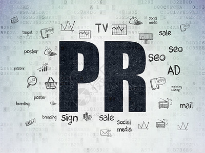 pr字体特效营销概念 关于数字纸张背景的PR市场宣传代码灰色软件广告民众社会创造力电脑背景
