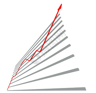 红色曲线图表图统计方案线条箭头背景图片