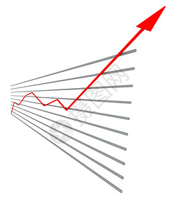 曲线图表向上显示红箭头的图形图表图方案统计线条红色曲线背景