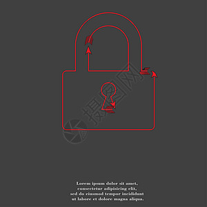 粮油单页设计带有抽象背景的锁卡图标单页符平板设计机械防火墙钥匙代码隐私挂锁安全监狱闩锁网络背景