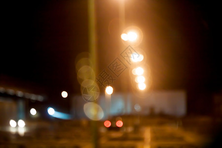 市内夜幕背景带boke红色橙子艺术黄色圆圈背景图片