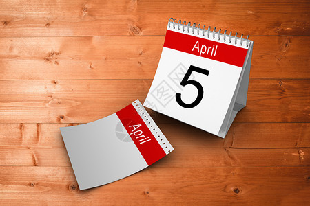 April 日历的复合图像地板木板木地板地面背景图片