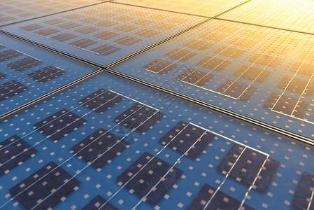 薄膜太阳能电池太阳能电池板质紫外线阳光蓝色互联太阳天空商业光伏薄膜细胞背景