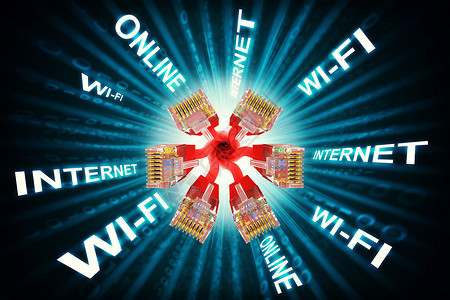 计算机电缆矩阵线索数字蓝色互联网电线上网视图背景图片