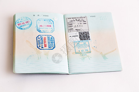 签证和护照印章商业公民全球世界文档海关旅行假期空白鉴别背景