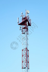 电池塔镂空电话技术天空蓝色互联网背景图片