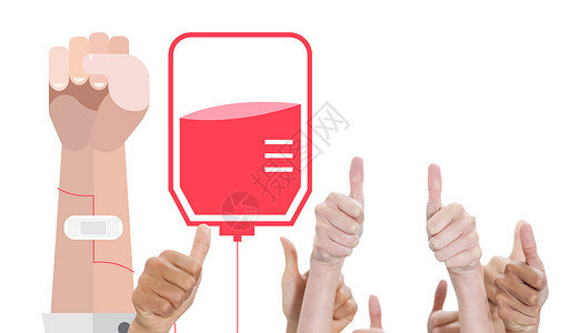 输血的手缩略图的复合图像医院合伙本草手指输血诊所朋友们手臂科学社区背景