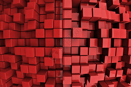 红塔立方体网格插图技术反射墙纸红色盒子数据建筑背景