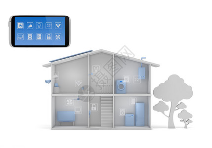 智能屋创新技术房子商业控制板家庭数据插图建筑互联网高清图片