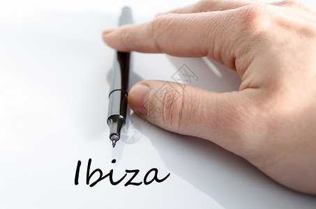 国外艾森素材Ibiza 文本概念海滩巡航旅游闲暇热带地标乐趣朋友们派对酒店背景