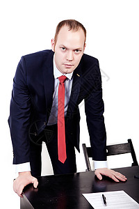 董事长 桌子上绑着一条红领带背景图片
