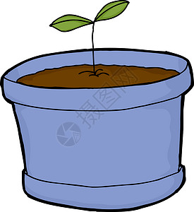 植物剪贴画Pot 生长的幼苗背景