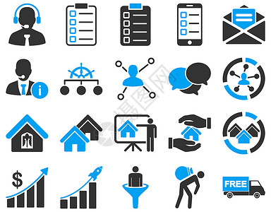商业模块划分图商业 销售 房地产图标集会议社会公司报告办公室送货考试相机互联网漏斗背景