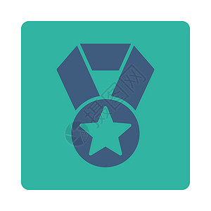 正方形印章背景颁奖按钮覆盖彩色集的冠军奖章图标青色贴纸庆典贸易评分邮票海豹勋章丝带标签背景