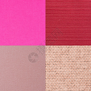 一套粉粉色织物样本宏观麻布纤维木板小憩亚麻乡村棕褐色皮棉材料背景图片