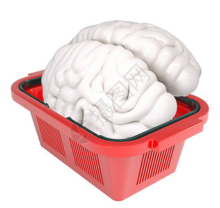 购物篮中的大脑背景图片