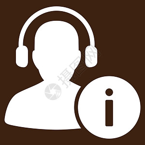 商业集成服务台帮助图标耳机服务接待员经理助手字形棕色呼叫顾问背景背景图片