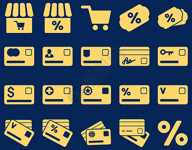 百分图购物和银行卡图标蓝色投资徽章命令商业标签储蓄金融支付钱包背景