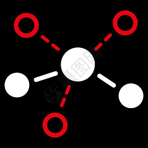 红色线条圆圈结构图标团队线条光栅社区公司组织白色社交节点原子背景