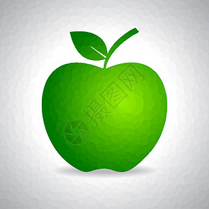 手绘小鹿线稿切制的绿苹果设计存货矢量生物饮食写意书法水果绘画卡片横幅框架营养背景