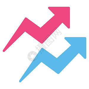 来自的趋势图标蓝色信息图表走向字形光栅市场销售统计数据背景图片