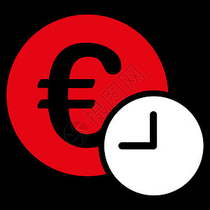 经常性欧元信用图标贷款利润财富销售时间银行硬币黑色货币经济背景