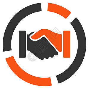 协议图标购置图表图标数据合伙商业友谊协议橙色合同推介会信息交易背景