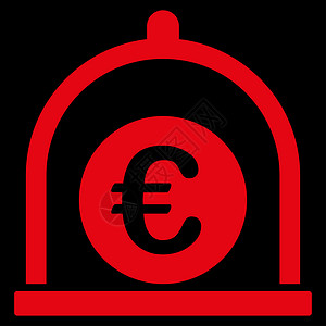 欧元标准图标储物盒订金存钱罐储物柜银行店铺金融资本保管箱圆顶背景图片