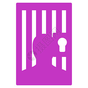 监狱图标房间警察刑事法律法庭紫色警卫逮捕锁孔惩罚背景
