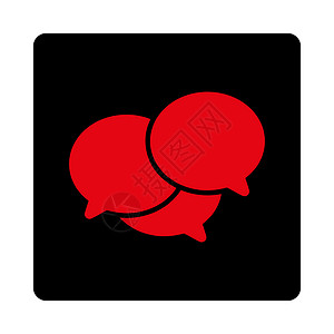 红色框和气球Webinar 图标红色社会正方形标签论坛网络气泡说话博客邮政背景