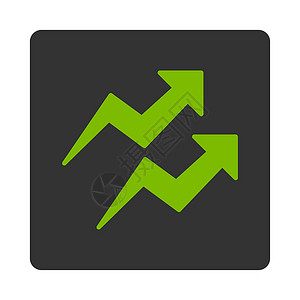 绿色走向箭头趋势图标销售箭头圆形金融字形信息图表报告按钮预报背景