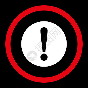 危险信号图标问题平面红色和白颜色四轮光栅图标警报注意力报警警告惊呼预防指针感叹号失败安全背景