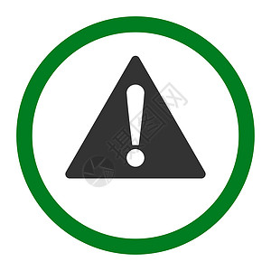 问号图警告平平绿色和灰色 以光栅圆形图标攻击注意力信号界面问号字母惊呼帮助冒险问题背景