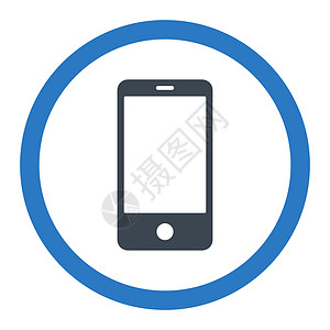 智能手机图标平滑的智能手机平滑蓝色彩色四轮光栅图标屏幕反应短信软垫药片电脑电话工具界面技术背景