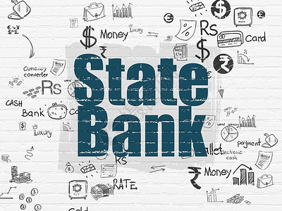 货币概念国家银行在背景墙上图表货币蓝色箭头绘画银行投资金融银行业技术背景