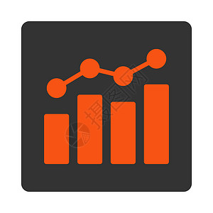 橙色图分析图标金融报告饼形灰色条形数据图表进步销售量橙色背景