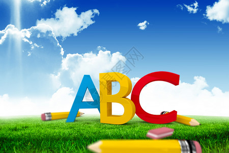 abc字母abc 图形复合图像小学学校大学知识字母绿色场地教育高等教育学习背景