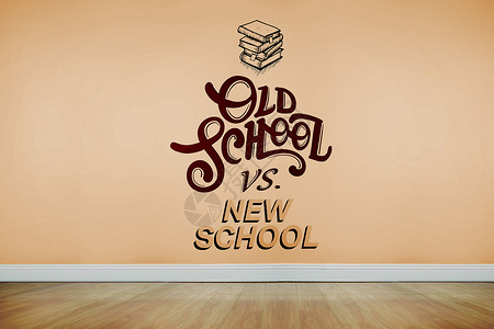 旧学校与新学校的复合形象教育绘图学习橙子图书房间计算机背景图片