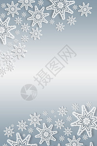 银银上白雪片边框框架雪花节日绘图时候计算机设计庆典假期插图背景图片