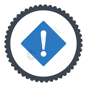 菱形图平滑的蓝色圆周邮票图标预防安全失败危险惊呼感叹号橡皮海豹注意力冒险背景