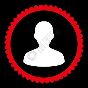 用户平面红白双色圆周邮票图标身体顾客角色反射经理丈夫客户海豹数字绅士背景图片