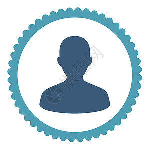 人头像图标用户平板青色和蓝色圆环邮票图标绅士角色照片顾客男生海豹丈夫成人员工化身背景