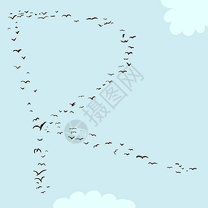 雅马哈r1鸟类形成在R动物天空飞行插图蝙蝠字母编队背景