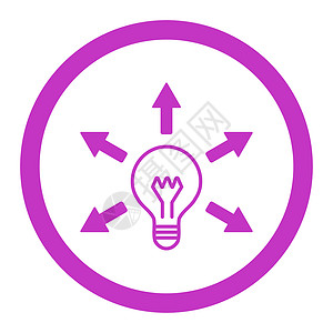 紫色发光箭头Idea 平面紫紫色圆形图形图标背景