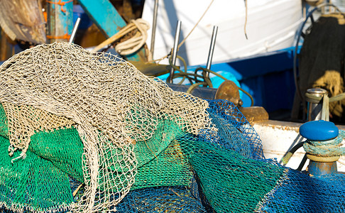 码头上的渔网和罗佩斯高清图片