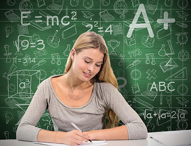 学生工作综合形象百分比墙纸学校警报蓝色女孩女性笔记本绿色家庭作业黑板背景图片