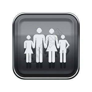 家族图标灰色 在白色背景上孤立背景