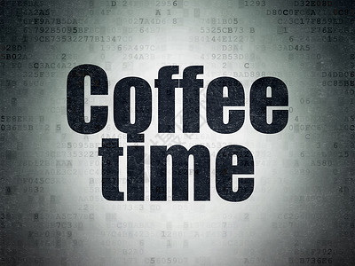 咖啡时间海报时间表概念  数字纸张咖啡时间  数码纸面背景倒数历史日程黑色绘画年表展示灰色技术数据背景