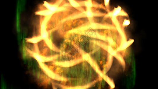 粒子旋转爆炸神秘火的数码化说明火环火焰卷曲活力外星人车削戒指粒子燃烧灾难背景