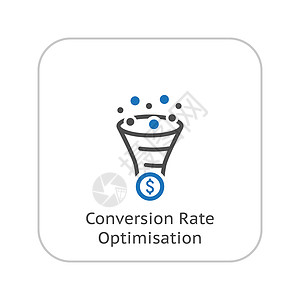 转化率优化图标 经营理念 平面设计销售锥体管道营销速度流动渠道转换白色商业背景